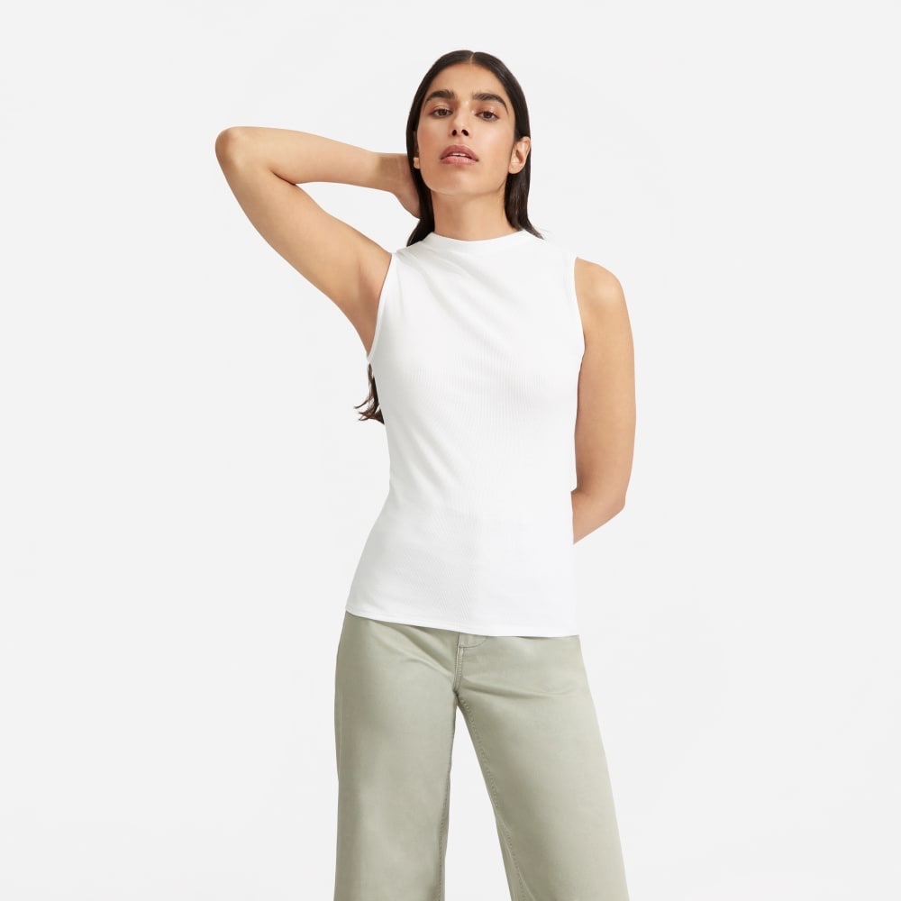Everlane THE PIMA MICRO-RIB FUNNEL-NECK TANK - Picture 4 of 8